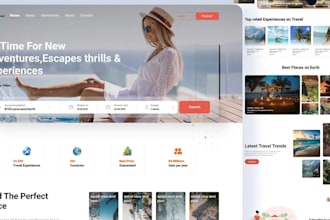 create a professional travel agency or tour booking website with online booking
