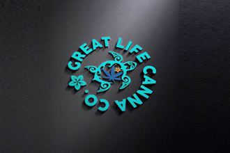 design cannabis dispensary turtle theme logo