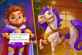 slot animation for characters, 2d, 3d animation characters