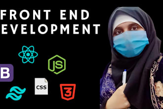 create responsive front end website using HTML CSS bootstrap,react