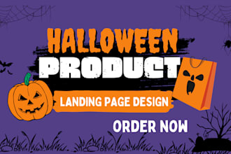 design high converting halloween shopify product landing page and sales page