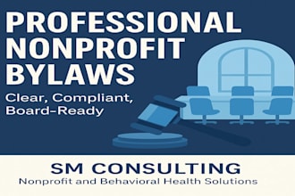 write or edit professional nonprofit bylaws for your organization