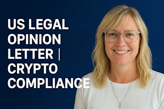 deliver a signed and stamped US law firm legal opinion for your crypto project