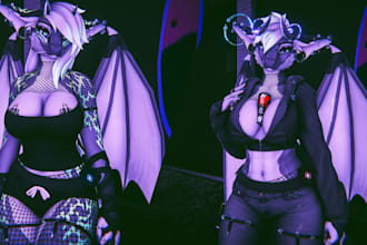 do 3d vrchat avatar, furry avatar, nsfw, anime, femboy, vrc character, vrc furry