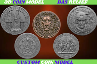 model 3d coin medallion model bas relief cnc 3d pendant for 3d printing