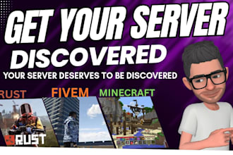 promote your gaming fivem server, dayz, rust, minecraft server discord promotion