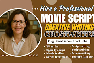 write movie script screenplay film script stage play  short film comedy script