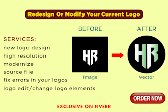 redesign or modify your current logo