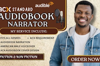 be your audiobook narrator, male character voiceover for audible, amazon acx