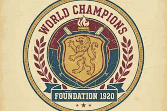 design a vintage championship logo for your team or event