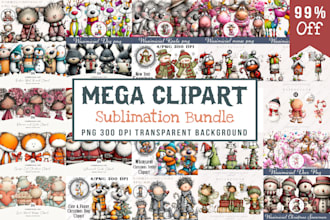 huge clipart bundle, ready to use png cliparts