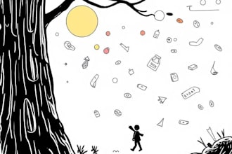 create a custom doodle art illustration design for you