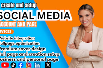 create and setup all social media accounts facebook business page instagram page