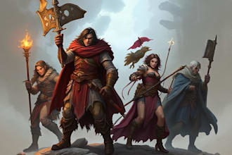 draw your dnd party art or dnd character art no ai