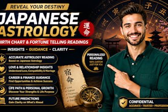 do a fortune telling reading with japanese astrology, birth chart reading