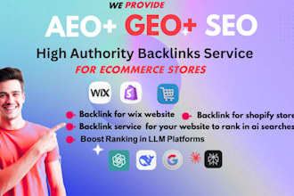 create aeo, GEO, SEO backlink for your wix ecommerce shopify