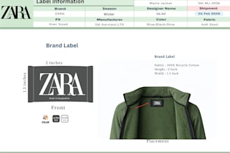 create custom fashion streetwear and activewear tech pack