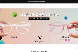 branded website and shopify store for optical and sunglass businesses