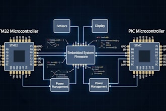 create stm32 and pic microcontroller firmware and embedded systems