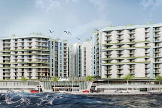 design multitower complex,mix use building,facade street layout,highrise model