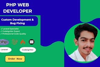 fix PHP, laravel and codeigniter bugs and custom development