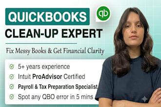 do  bookkeeping, quickbooks clean up, accounting, and bank reconciliations