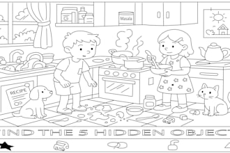 create a unique find the hidden object picture