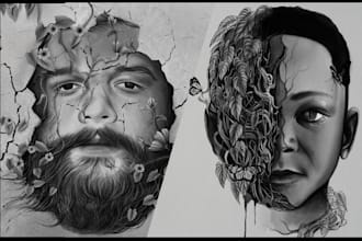 draw digital illustration in pencil style