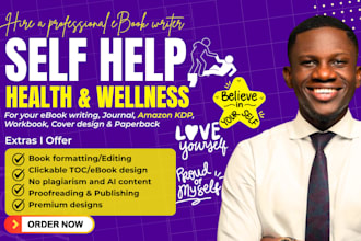 write self help ebook, mental health, life coach workbook, christian book editor