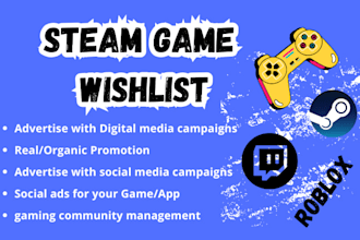 do steam game promotion, boost steam game wishlists, online video game marketing