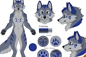 draw reference sheet for your furry art nsfw fursona vtuber ocs sheet