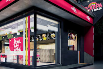 render 3d restaurant interior,loft shawarma shop,chicage pizzaria,cgi lounge bar