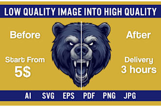 manually convert logo, sketch or image to clean vector file ai svg eps