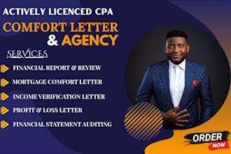 prepare and sign US cpa letter, profit loss audit us financial statement, notary