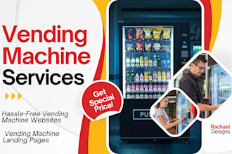 design vending machine website and landing page in wordpress