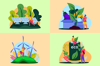 create a flat illustration for your website