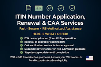 provide itin number application, renewal, and caa services