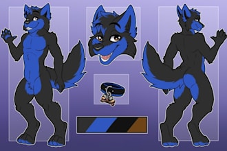 do furry art commission furry reference sheet anthro fursona oc furry ref sheet