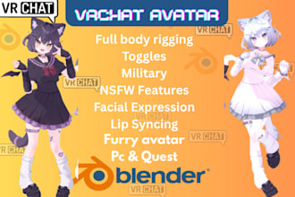 create vrchat avatar furry avatar nfsw vtuber military vr model 3d character