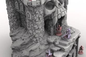 do 3d miniature terrain,3d model castle ruins,tabletop rpg terrain,3d print,stl