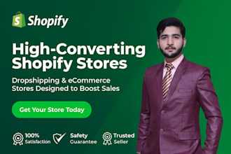 develop stunning shopify store, drop shipping, ecommerce website fast