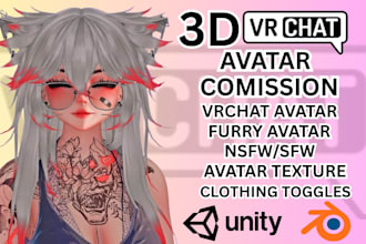 create, edit, custom vrchat avatar, vrc avatar, vr character nsfw furry avatar