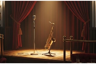 design realistic 3d stage setup with lights, stage layout