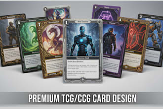 create trading card game design card game template tcg ccg frame card box mockup