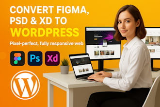 convert your figma, PSD, or xd design to wordpress