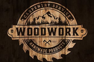 carpentry wood craft and woodwork logo for your business