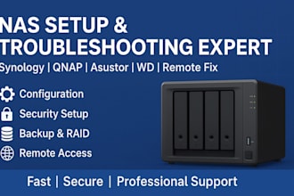 setup, configure and troubleshoot synology, qnap, asustor, or any nas devices
