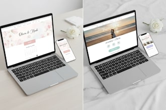 create a modern wedding reservation website for couples