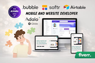 build adalo bubble io softr airtable glide saas mvp website mobile webapp expert