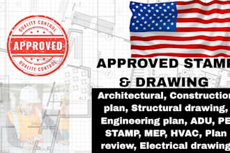 draft stamp permit ready architectural drawing structural plan mep design hvac
